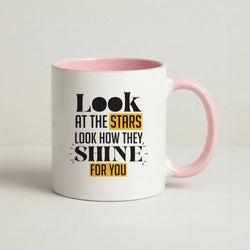 Look At The Stars Coffee Pink Mug