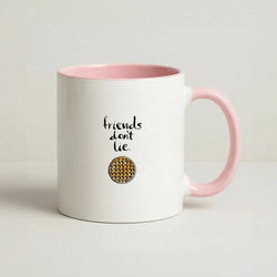 Friends Don't Lie Waffle Coffee Pink Mug