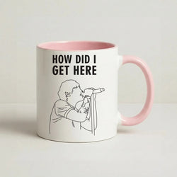 How Did I Get Here Outline Coffee Pink Mug