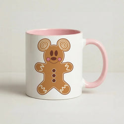 Cartoon Mouse Gingerbread Coffee Pink Mug
