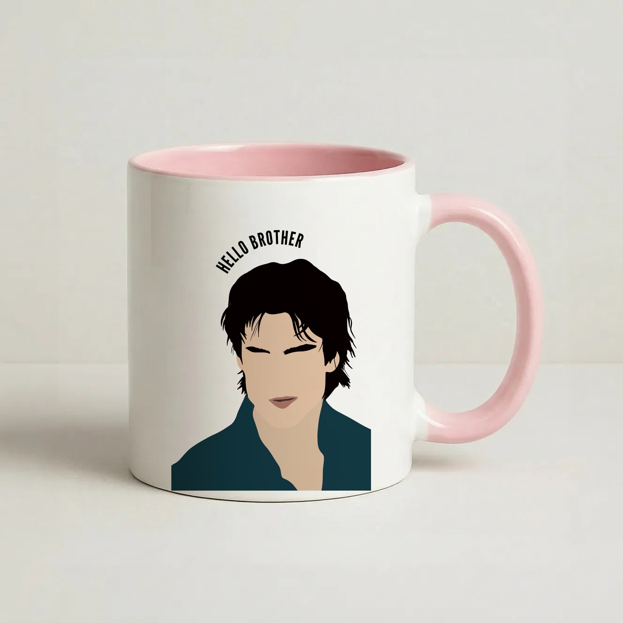 Hello Brother Cartoon - VD Coffee Pink Mug