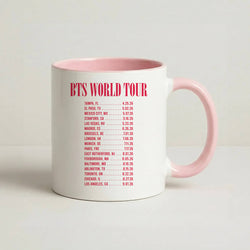K-Pop Band World Tour List 2026 Coffee Pink Mug