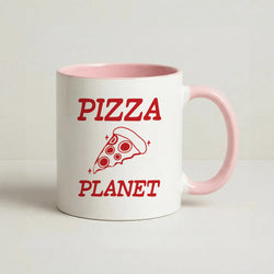 Retro Pizza Planet  Coffee Pink Mug