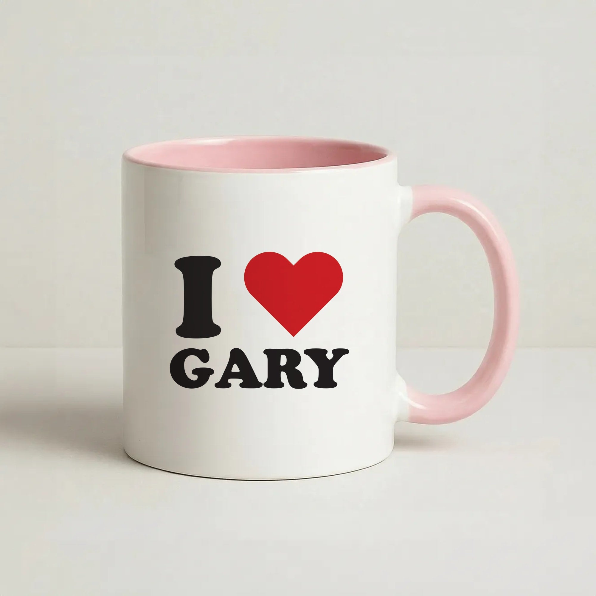 I Love Gary Coffee Pink Mug