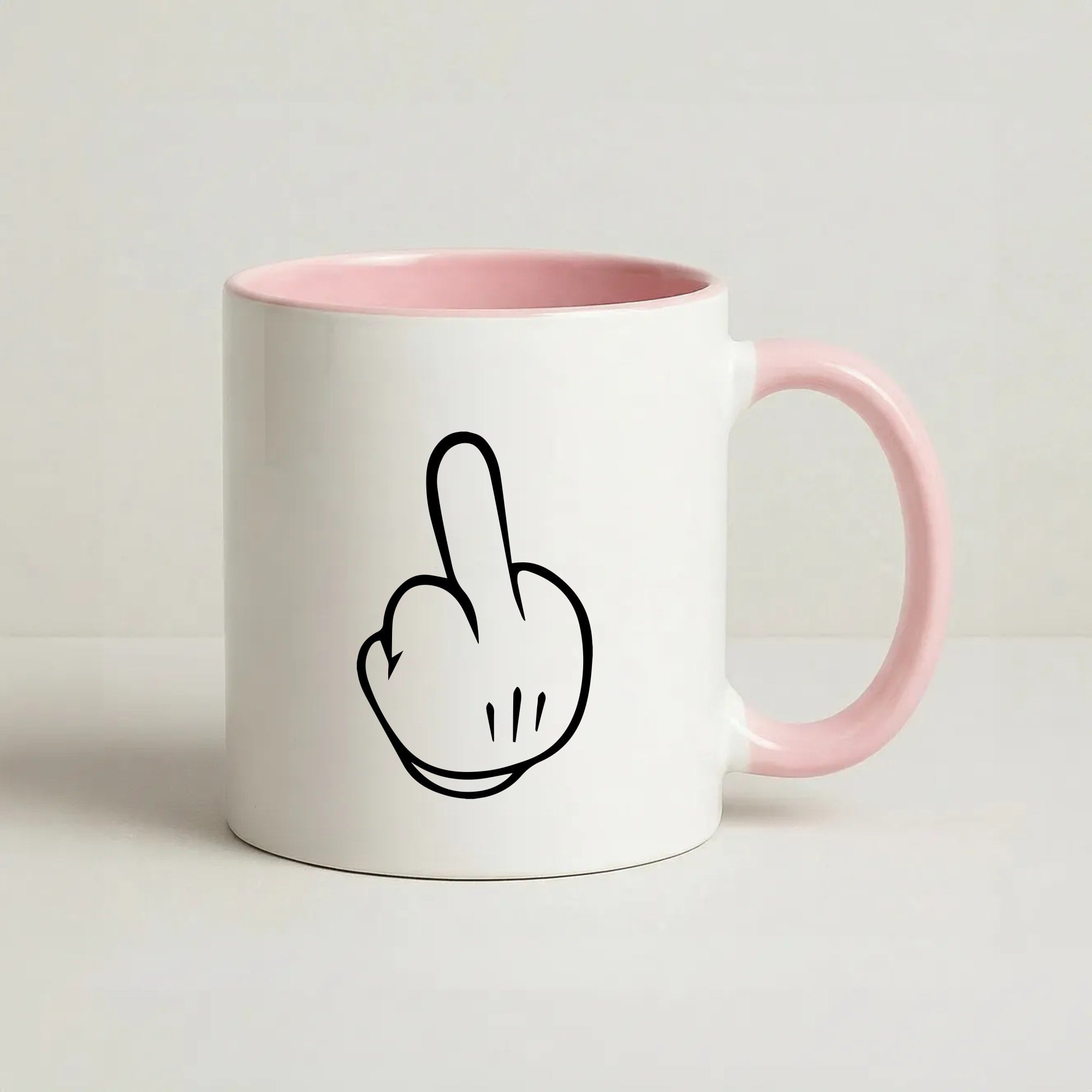 Fairytale Mouse Middle Finger Coffee Pink Mug