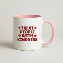 Treat People With Kindness Coffee Pink Mug