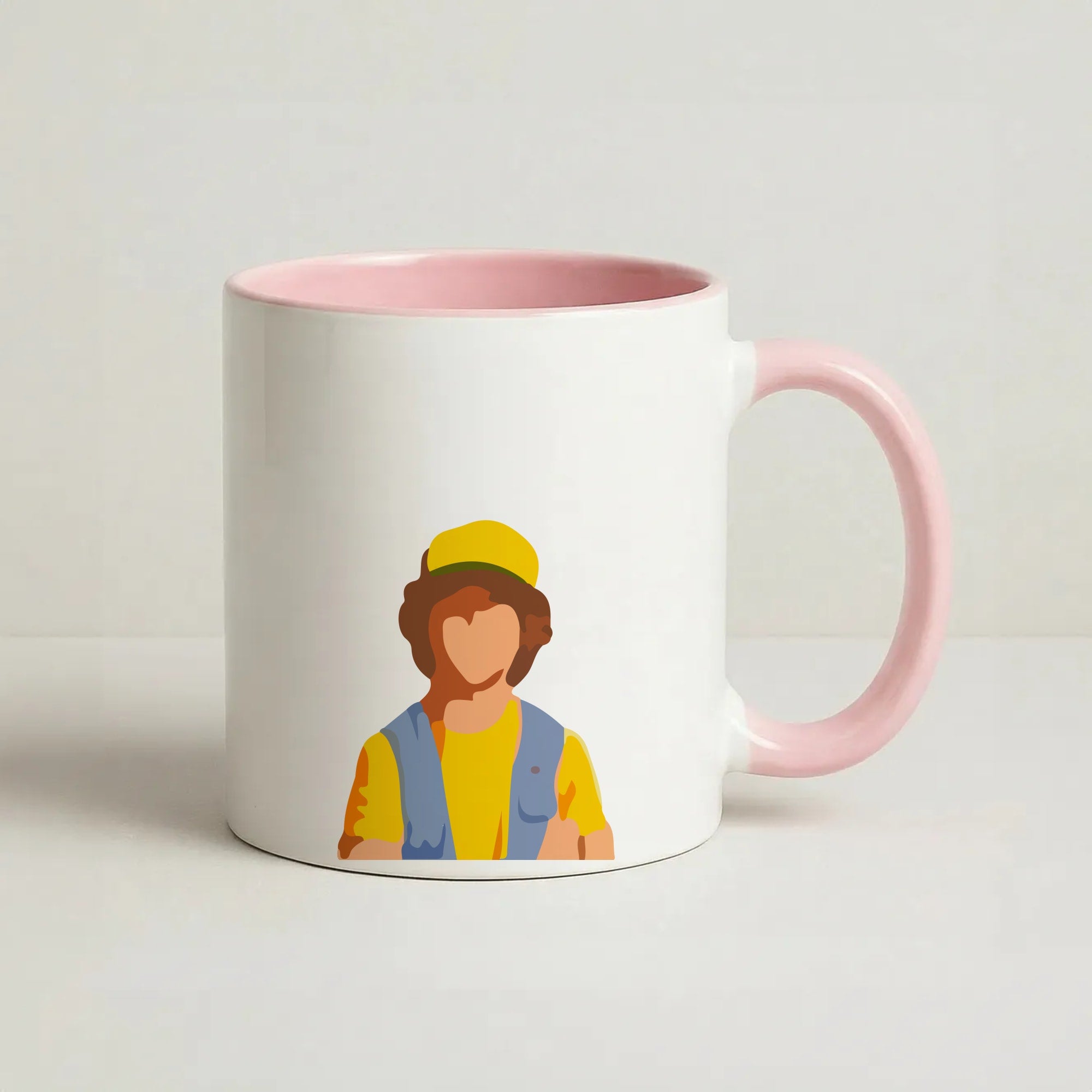Faceless Dustin - Stranger Things Coffee Pink Mug