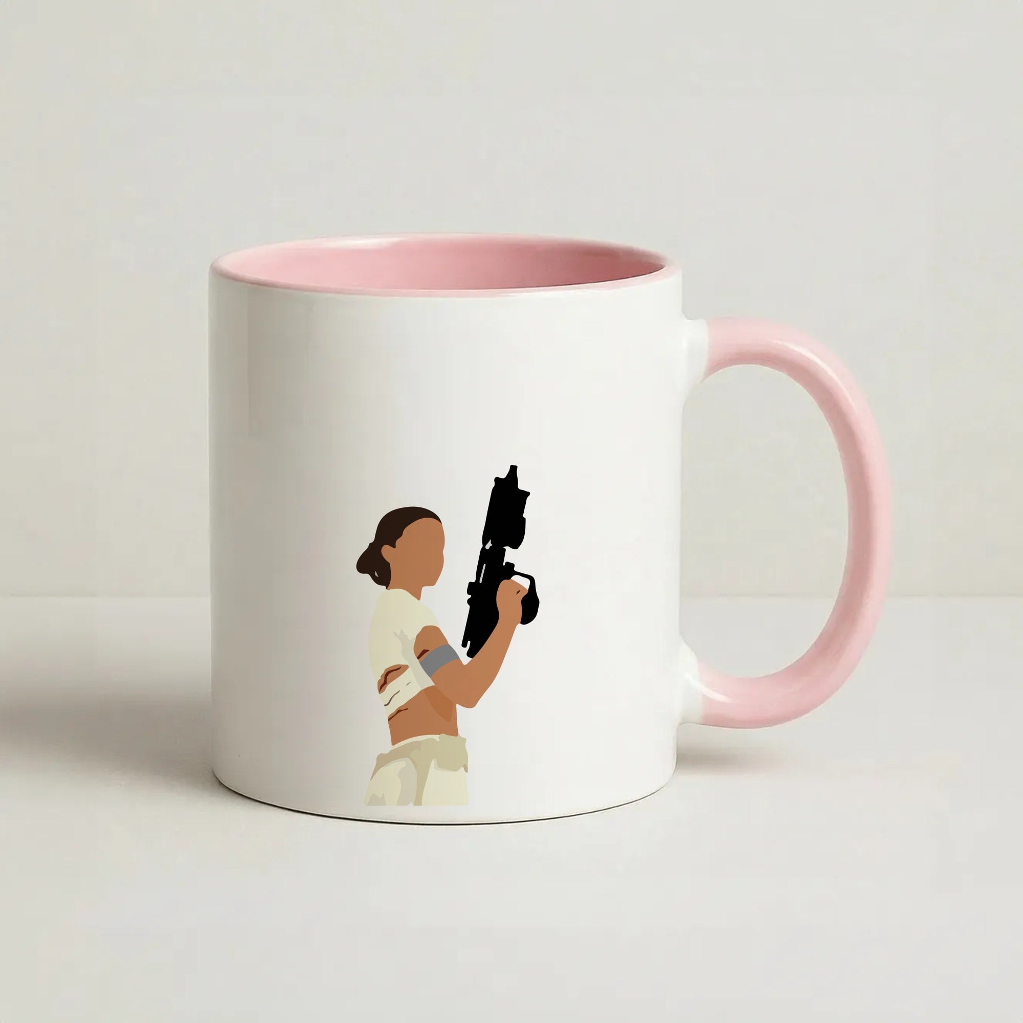Leia With Gun Coffee Pink Mug