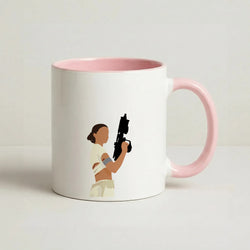 Leia With Gun Coffee Pink Mug