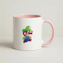 Running Luigi - Mario Coffee Pink Mug