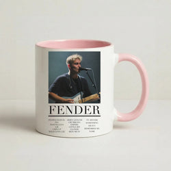 Fender Orange Song List Coffee Pink Mug