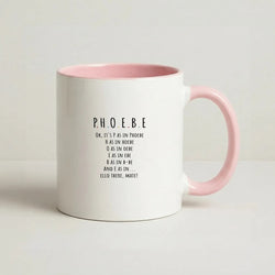 Spelling Phoebe Coffee Pink Mug