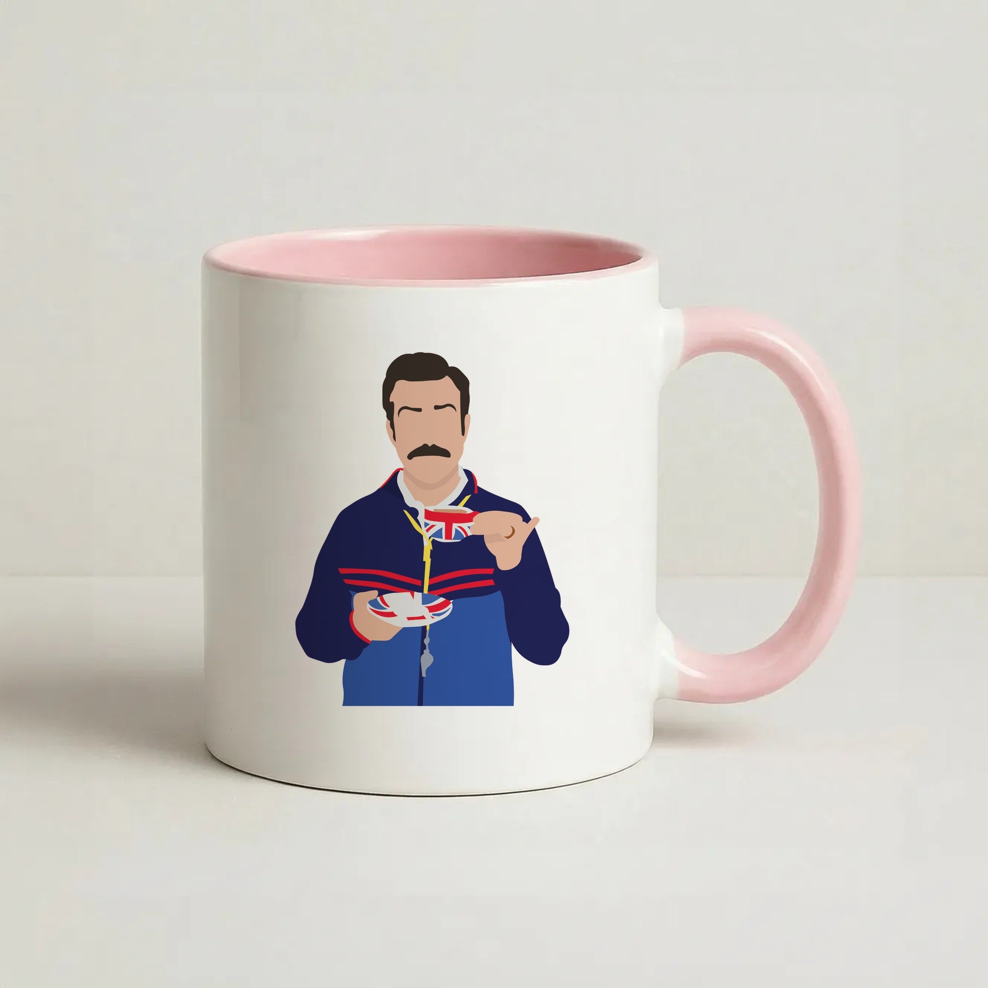 Ted Drinking Tea Coffee Pink Mug
