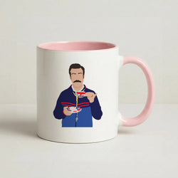 Ted Drinking Tea Coffee Pink Mug