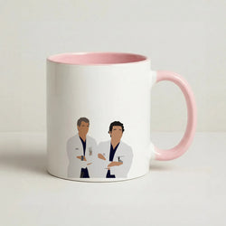 Two Doctors Arm Crossed - Grey's Coffee Pink Mug
