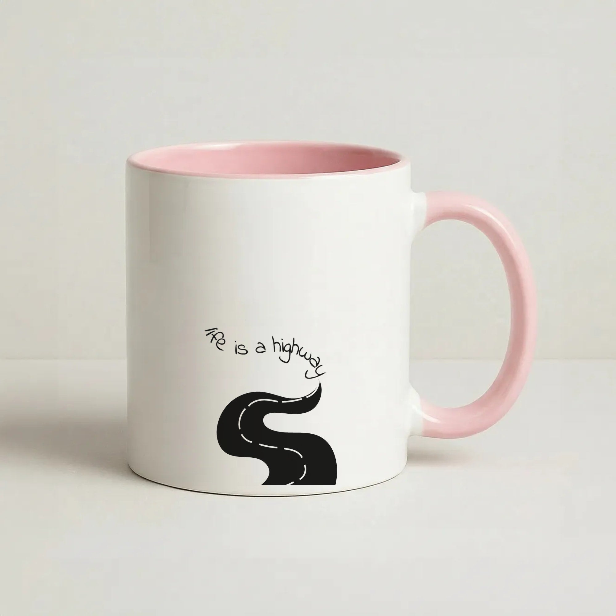 Life Is A Highway - Cars Coffee Pink Mug