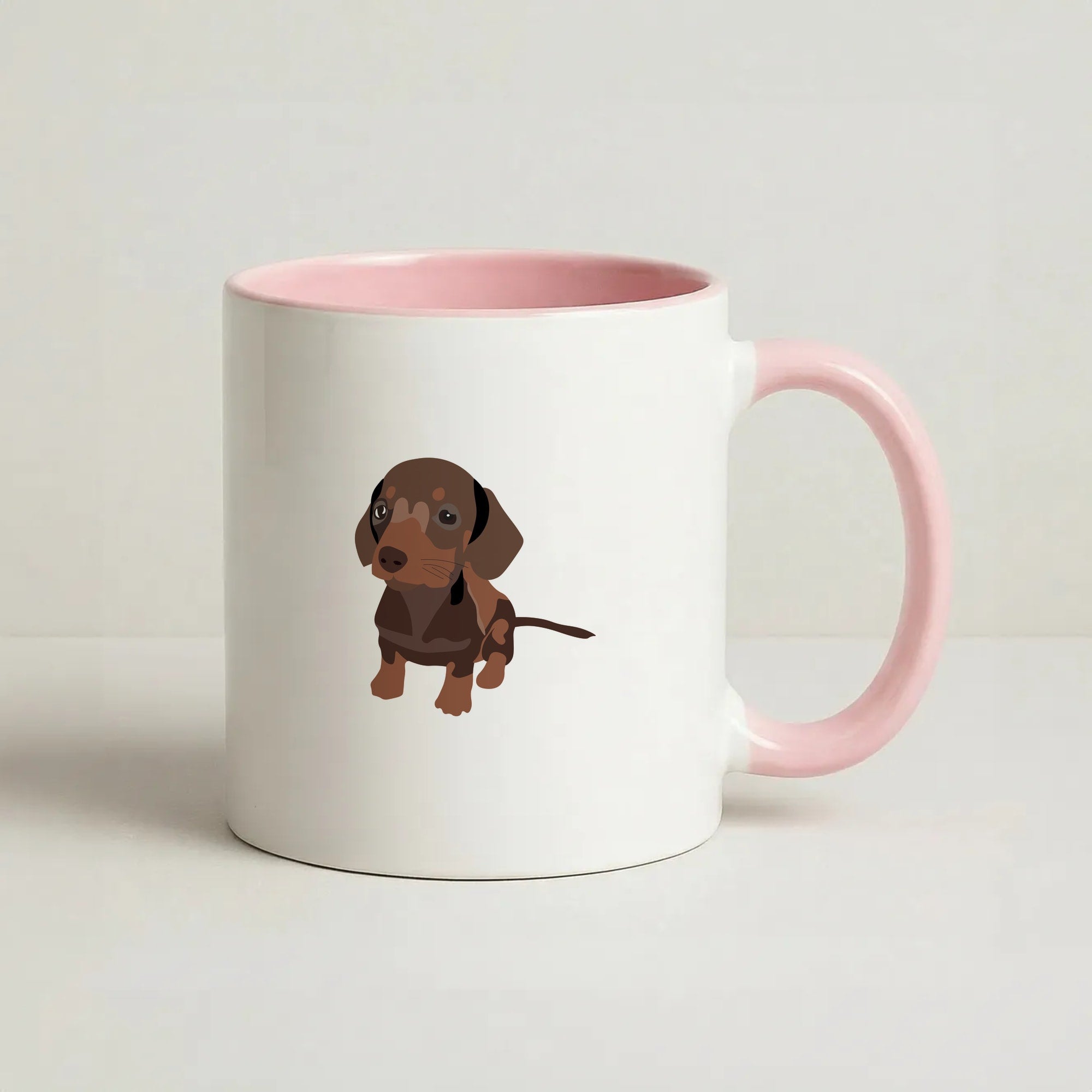 Brown - Dachshunds Coffee Pink Mug