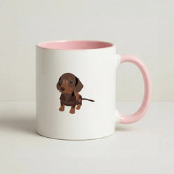 Brown - Dachshunds Coffee Pink Mug