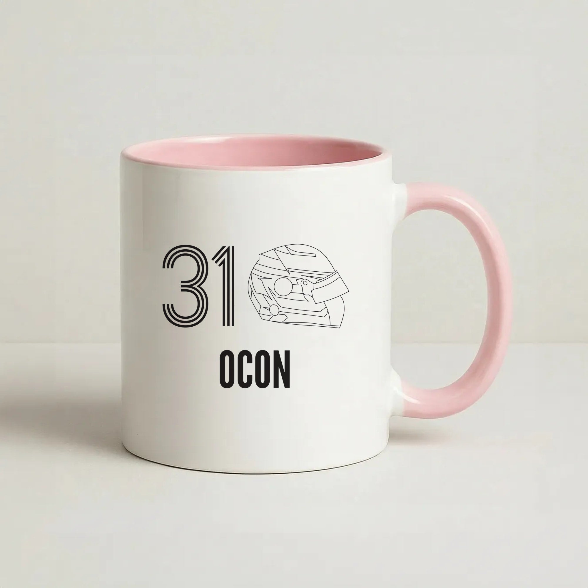 Ocon Helmet 2026 Coffee Pink Mug