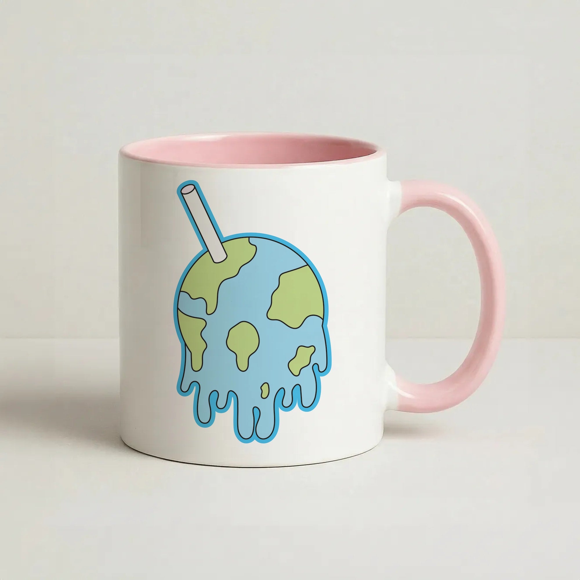 Straw - Juice Coffee Pink Mug