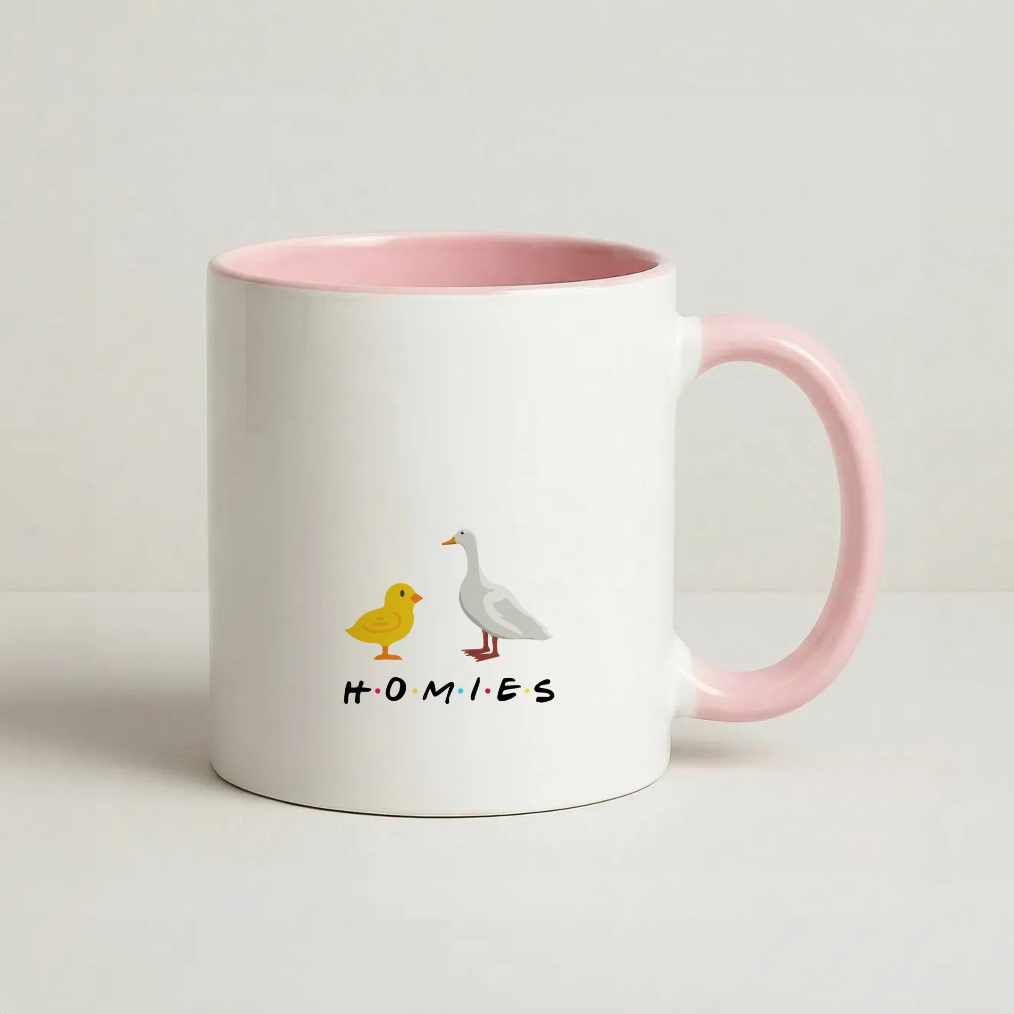 Homies Chick And Duck Coffee Pink Mug