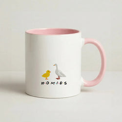Homies Chick And Duck Coffee Pink Mug