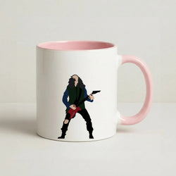 Eddie Munson Playing Guitar Coffee Pink Mug