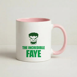 Hulk - Personalised Superhero Comic Coffee Pink Mug