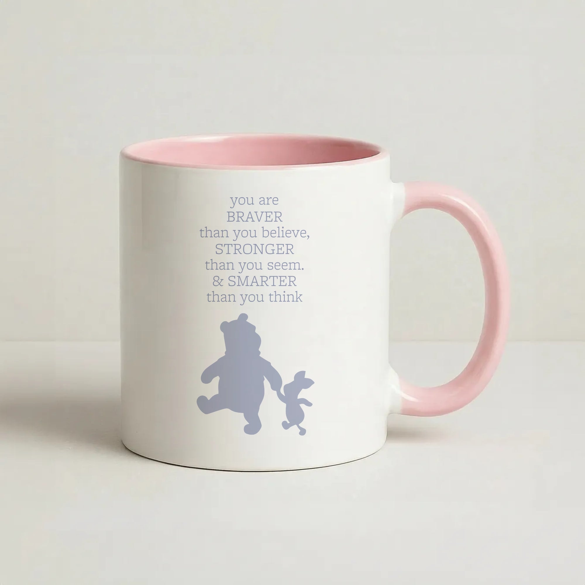 Braver, Stronger, Smarter Coffee Pink Mug