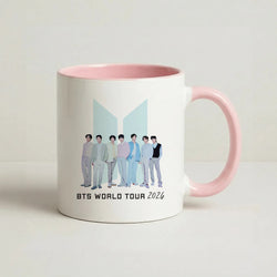K-Pop Band Tour Pastel Blue Coffee Pink Mug