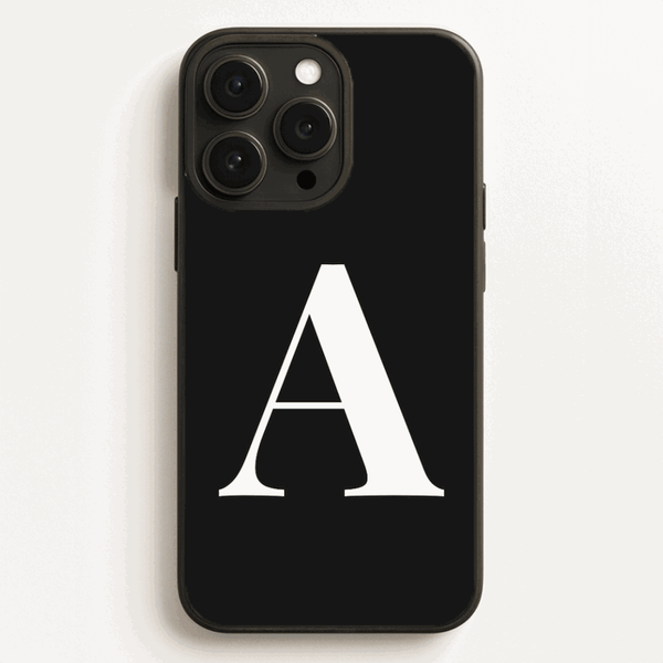 Personalised plain colour phone case with your initial, in fifteen colours