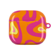 Orange And Pink Psychedelic Pattern AirPods Case 4