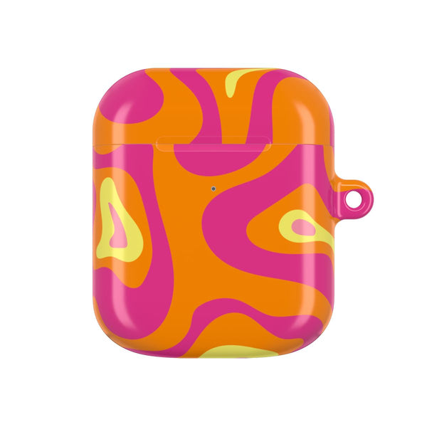 Orange And Pink Psychedelic Pattern AirPods case — AirPods 1