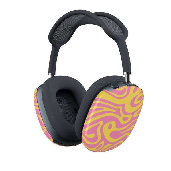 Yellow And Pink Waves Pattern AirPods Max Case