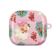 Pink Vintage Santa Christmas AirPods Case 4