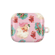 Pink Vintage Santa Christmas AirPods Case 3