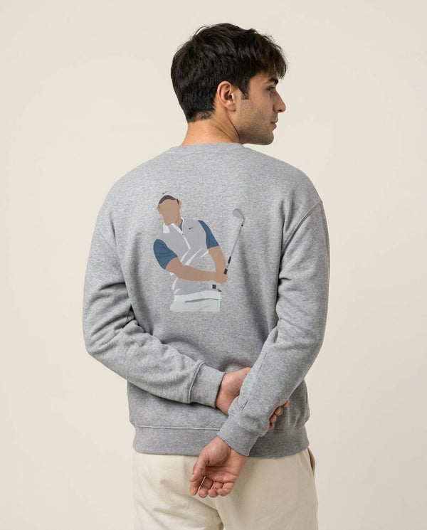 Mcllroy - Golf Sweatshirt — Grey Back, worn