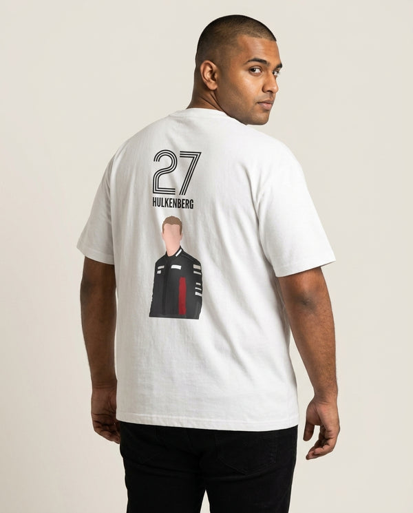 Hulkenberg 2026 T-Shirt — White Back, worn