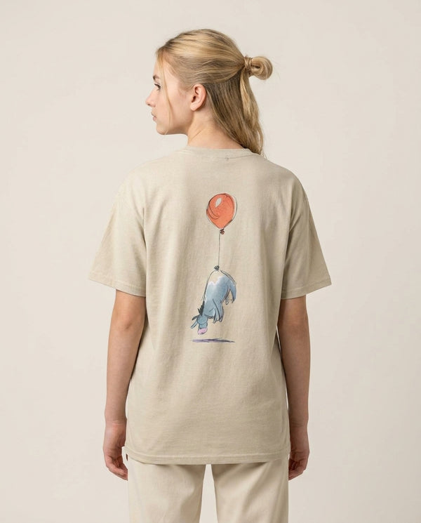 Donkey And His Balloon T-Shirt — Sand Back, worn