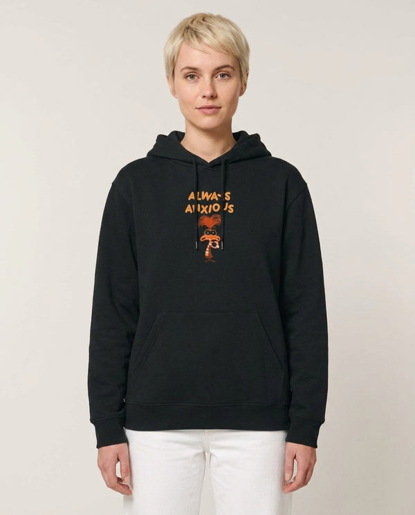 Always Anxious - Inside Out Hoodie — Black Front, worn
