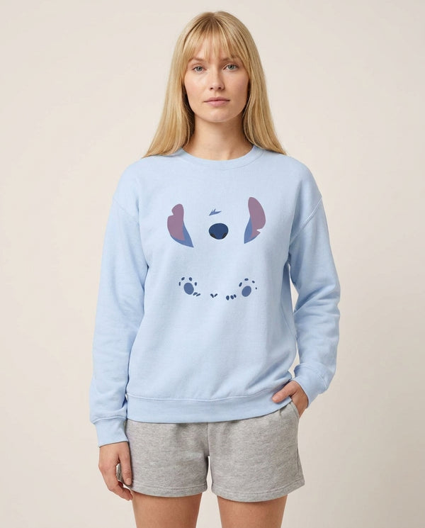 Alien Blue Sweatshirt — Blue Front, worn
