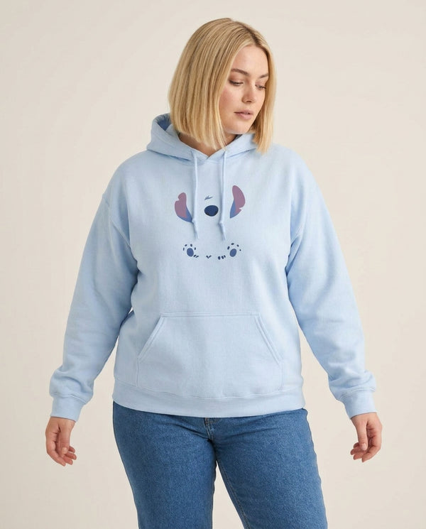 Alien Blue Hoodie — Blue Front, worn