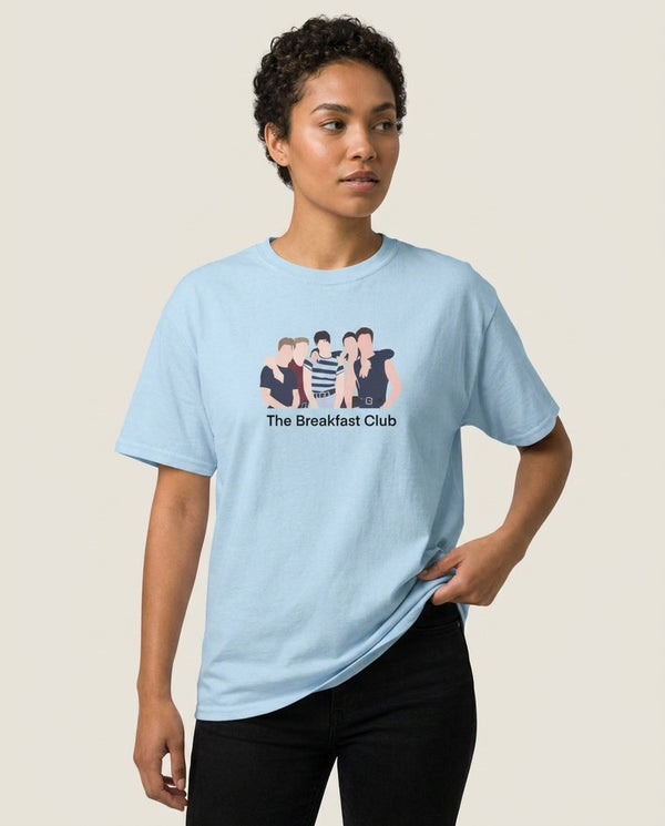 Take Band Members T-Shirt — Blue Front, worn