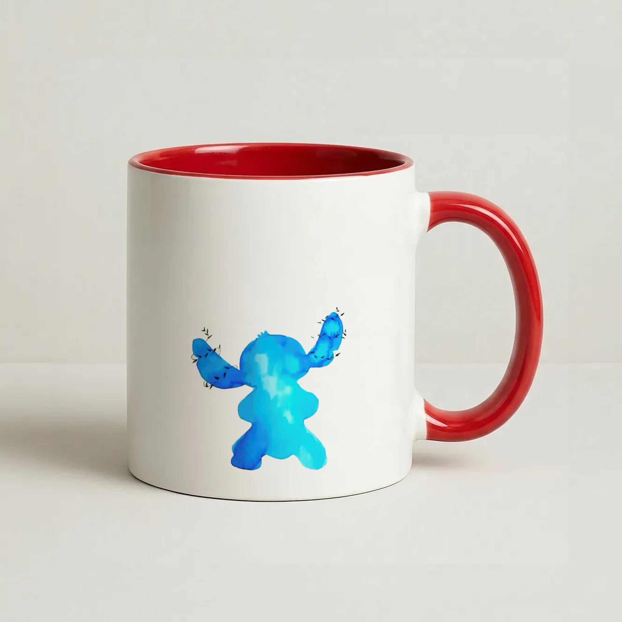 Watercolour Blue Alien Disney Coffee Red Mug