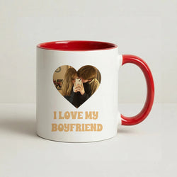 I Love My Boyfriend - Personalised Couples Coffee Red Mug
