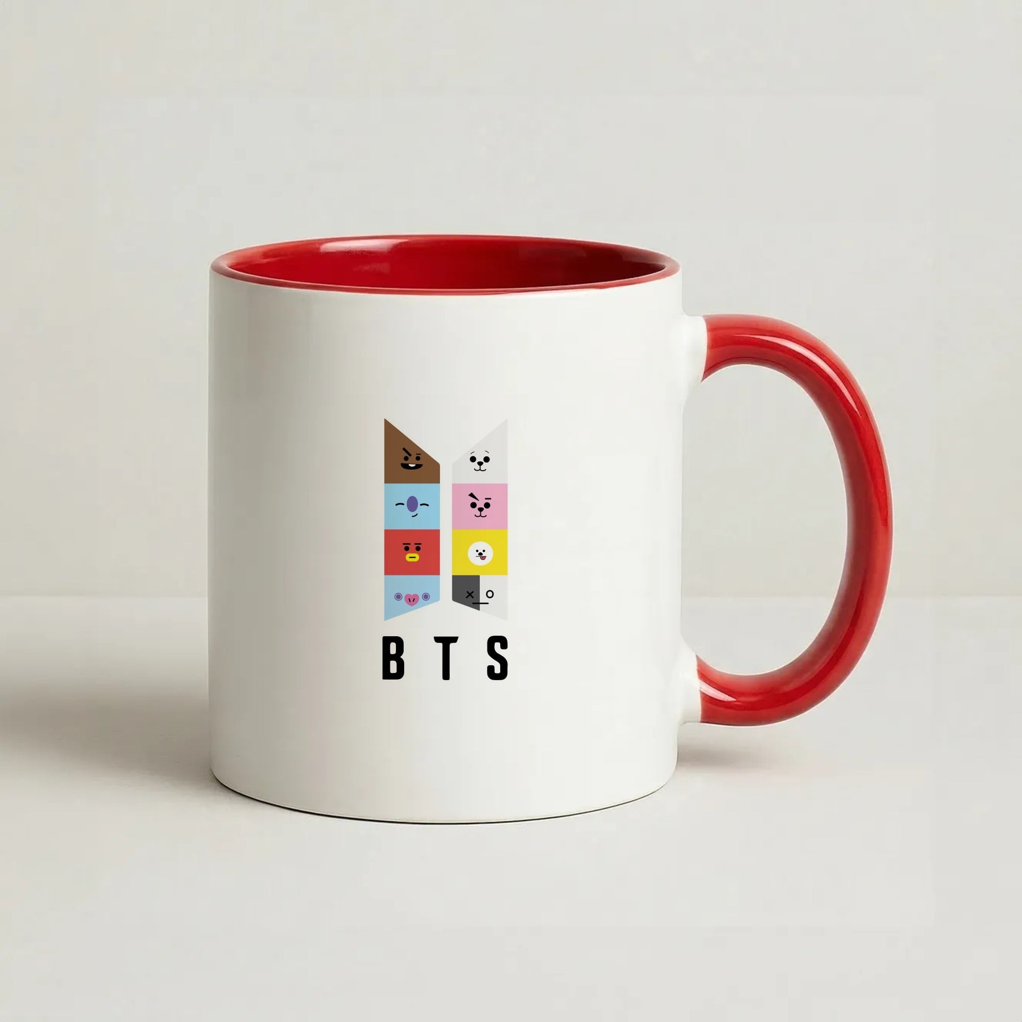 BT21 K-Pop Band Logo Coffee Red Mug