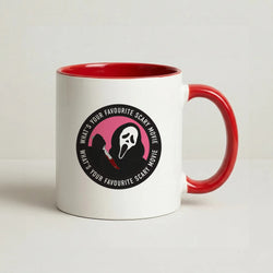 What's Your Favourite Scary Movie Badge Coffee Red Mug