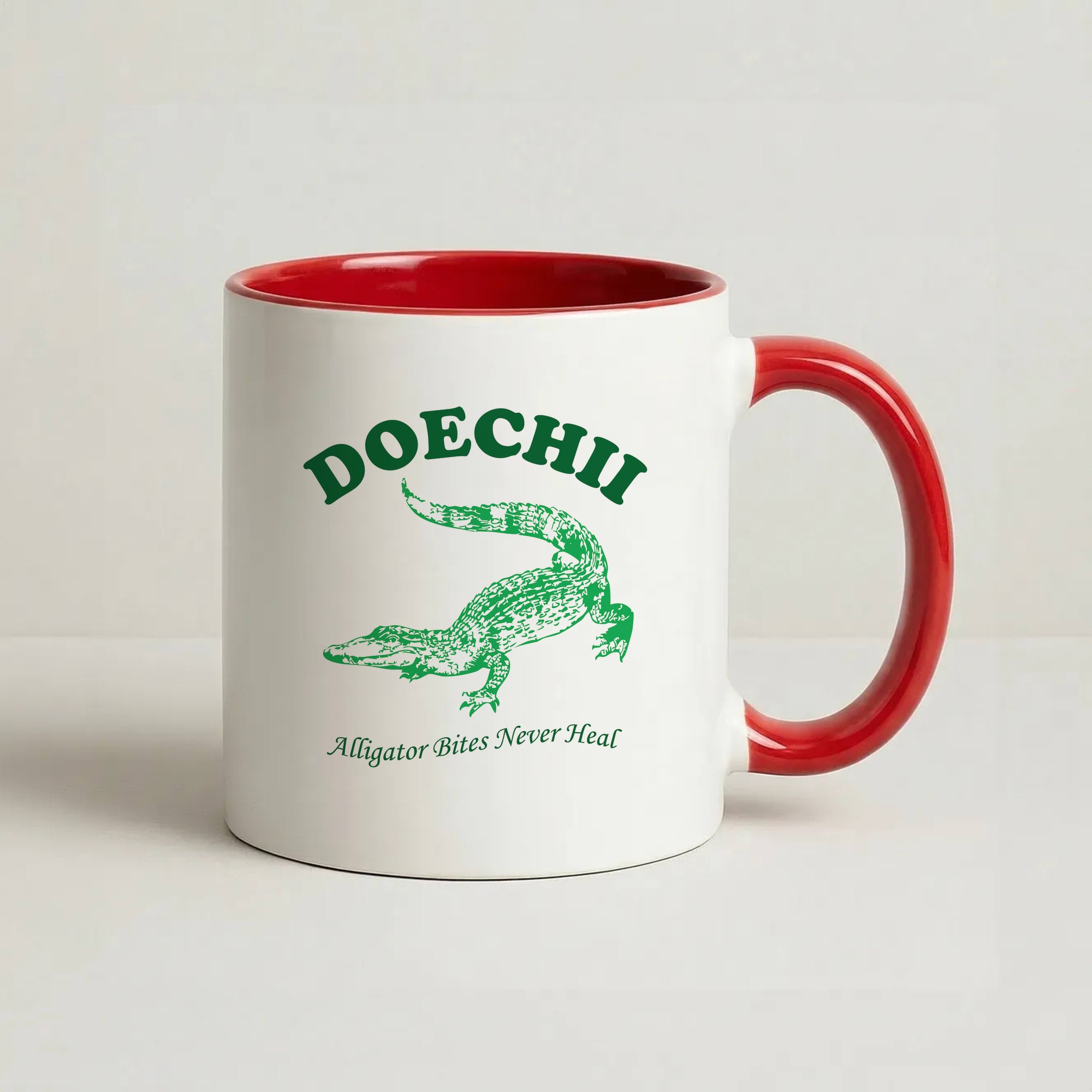 Alligator Bites Never Heal Collage Coffee Red Mug