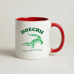 Alligator Bites Never Heal Collage Coffee Red Mug