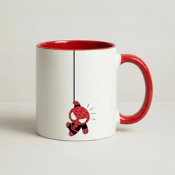 Gray Hanging Spider Hero Coffee Red Mug